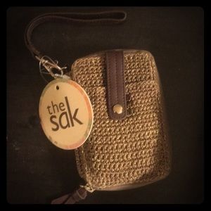 Brown/ gold the sak wristlet